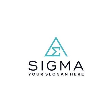 Flat letter mark SIGMA square root logo design Stock Illustration