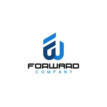 Flat letter simple FORWARD COMPANY logo design Stock Illustration