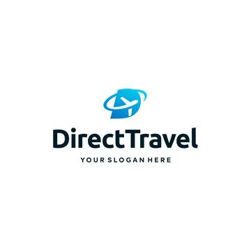 Flat Lettermark initial D plane lane logo design Stock Illustration