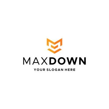 Flat lettermark initial M MAXDOWN logo design Stock Illustration