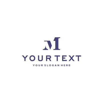 Flat lettermark initial M1 alphabet logo design Stock Illustration