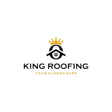 Flat lettermark initial O home crown logo design Stock Illustration