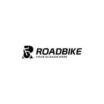 Flat lettermark initial R ROADBIKE logo design Stock Illustration