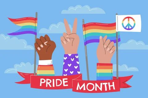 Flat lgbt pride month background Ilustración de archivo