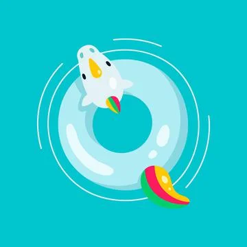 Flat lifebuoy, inflatable swimming ring. Vector illustration Stock Illustration