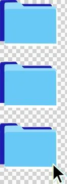 Flat light blue folder icons are stacking with cursor hovering on last folder on Illustrazione stock