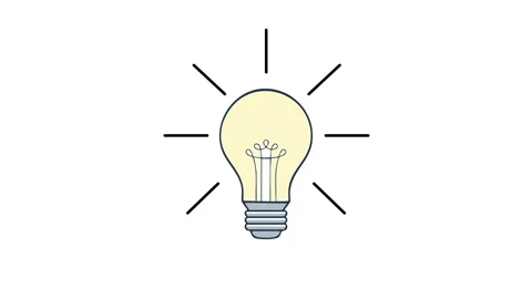 Flat Light Bulb Icon Animation on White Background Stock Footage 314103083