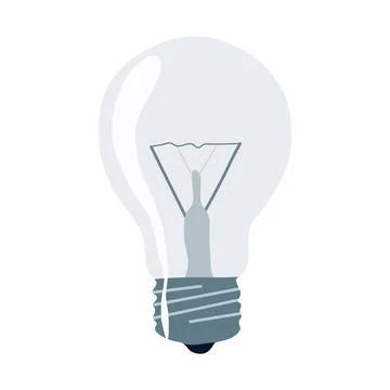 Flat light bulb vector illustration. Idea symbol. Electric lamp, light, ino.. Stock Illustration