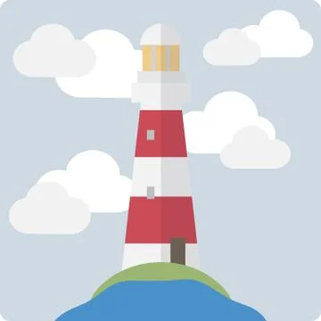 Flat Lighthouse Stock Illustration
