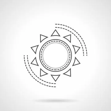 Flat line abstract sun vector icon Illustrazione stock