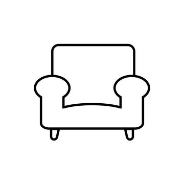 Flat line armchair vector isolated, flat design.Furniture symbol, eps 10 Stock Illustration