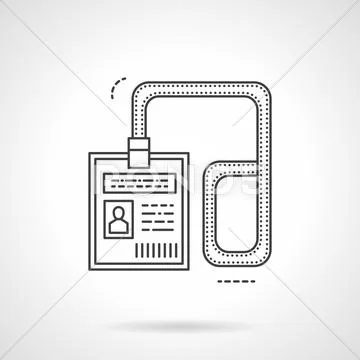Flat line badge with lace vector icon Stock Illustration