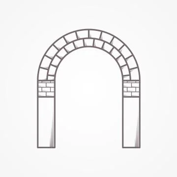 Flat line brick archway vector icon Ilustración de archivo