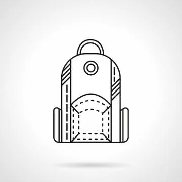 Flat line design backpack  vector icon イラスト素材