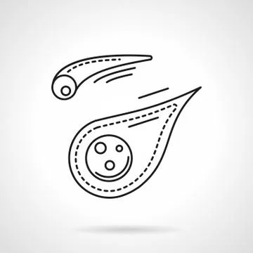 Flat line design meteorites vector icon Stock Illustration