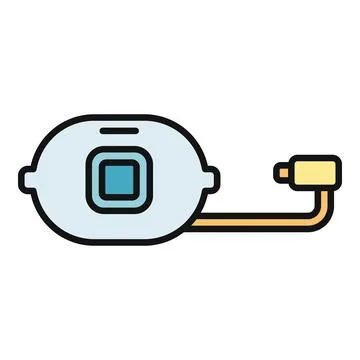 Flat line drawing illustrating a computer webcam device Illustrazione stock