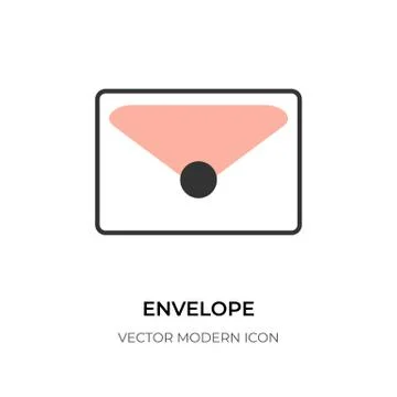Flat line envelope icon mail news message vector Stock Illustration