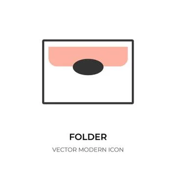 Flat line folder icon directory file sign vector Stock Illustration