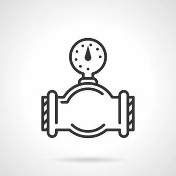 Flat line gauge vector icon Stock Illustration