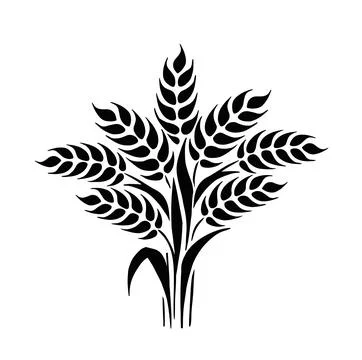 Flat  line icon of barley, rye, wheat,  illustration. Vector illustration Stock Illustration