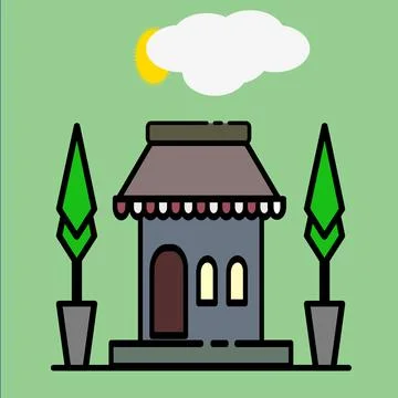 Flat line icon Stock Illustration