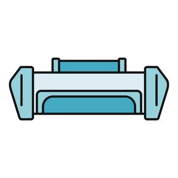 Flat line illustration representing an office printer machine Stock Illustration