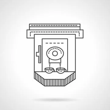 Flat line industrial coffee machine vector icon Stockillustratie