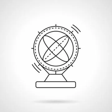 Flat line magnetic pendulum vector icon Stock Illustration