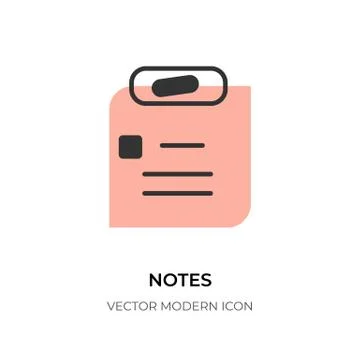 Flat line note icon to do list logo task vector Stock Illustration