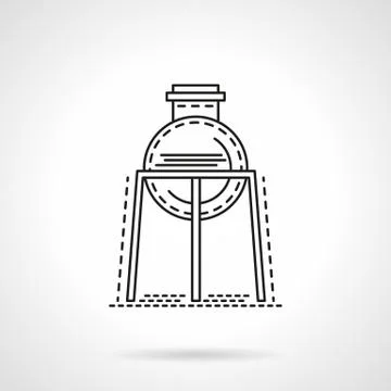 Flat line rack with flask vector icon Stock Illustration