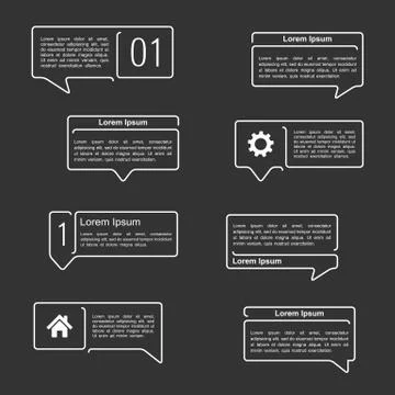 Flat Line Speech Bubbles 库存插图
