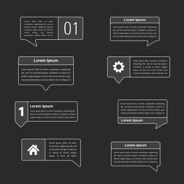 Flat Line Speech Bubbles Illustrazione stock