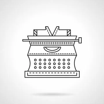 Flat line typewriter vector icon Illustrazione stock
