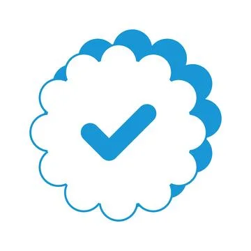 Flat line uncolored check mark icon over white background Ilustração Stock