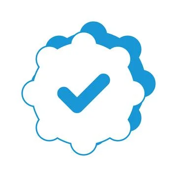 Flat line uncolored check mark icon over white background. Ilustração Stock