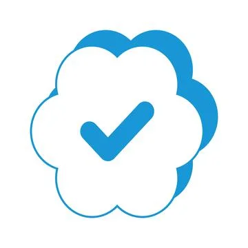 Flat line uncolored check mark icon over white background. Ilustração Stock