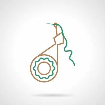 Flat line vector icon for filar sewing tool Stock Illustration
