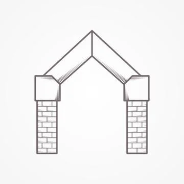 Flat line vector icon for gates arch イラスト素材