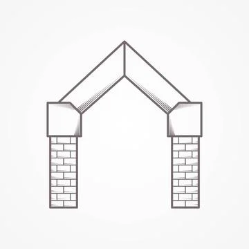 Flat line vector icon for gates arch Flat line vintage design icon for bri... Stock Photos