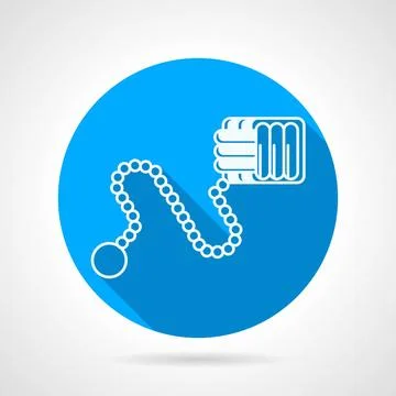 Flat line vector icon for Monkey fist Flat line blue round vector icon wit... Stock Photos
