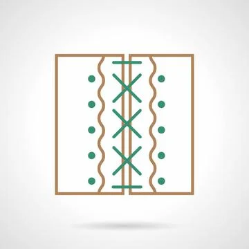 Flat line vector icon for patchwork Flat brown and green line abstract vec... Stock Photos