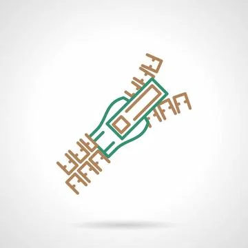 Flat line vector icon for zipper Flat brown and green line vector icon for... Stock Photos