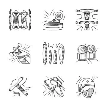 Flat line vector icons for extreme sport Stock Illustration