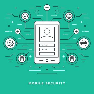 Flat line Vector illustration. Modern thin linear stroke icons. Illustrazione stock