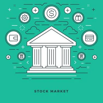 Flat line Vector illustration. Modern thin linear stroke icons. Ilustración de archivo