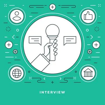 Flat line Vector illustration. Modern thin linear stroke icons. Illustrazione stock