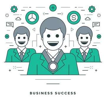 Flat line Vector illustration modern thin linear stroke icons. Stock Illustration