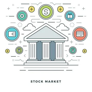 Flat line Vector illustration. Modern thin linear stroke icons. Ilustración de archivo