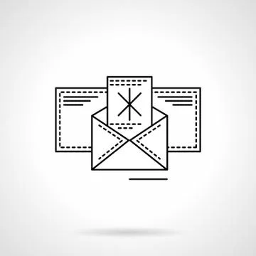 Flat line winter holidays greeting vector icon Stock Illustration