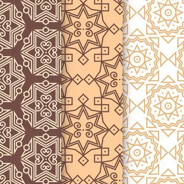 Flat linear arabic pattern collection イラスト素材